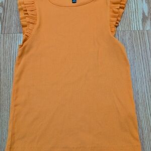 J. Crew Bright Orange Tank with Ruffle Detail